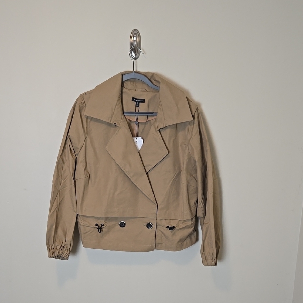 NWT Universal Standard Tan/Khaki Cropped Trench Coat Size 14-16 - Picture 1 of 13